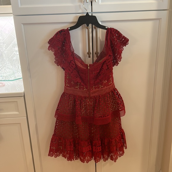 self portrait red lace dress size 6 worn once - Picture 2 of 3